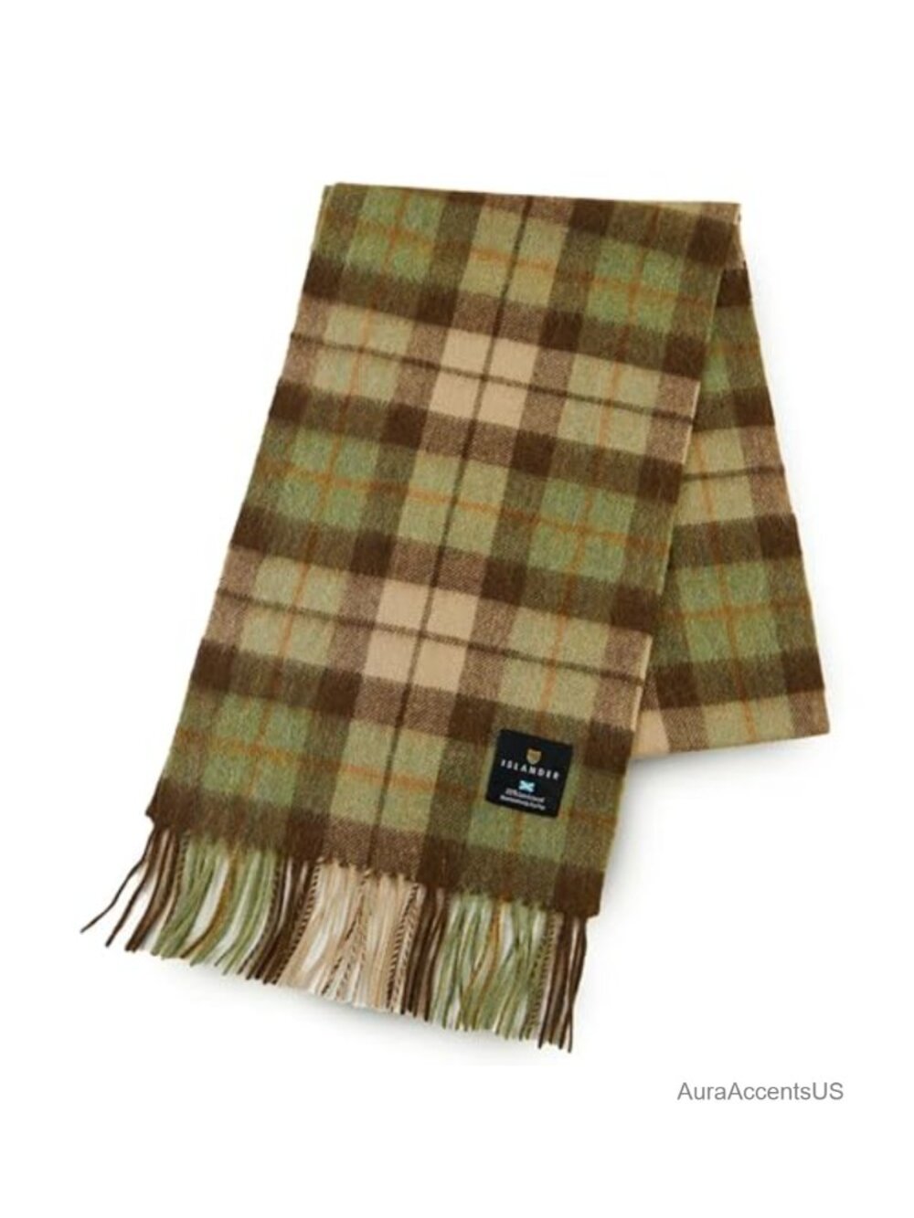 Wool Lambswool Classic Plaid Scarf Winter Warm
